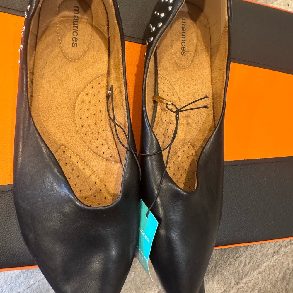 Maurices Black Studded Ballet Flats
